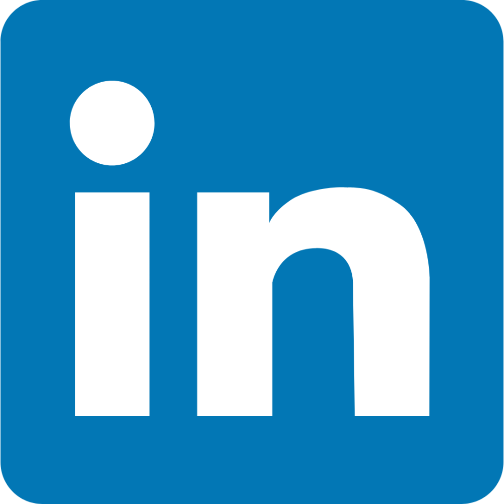 LinkedInin logo, jossa sinisellä pohjalla lukee in