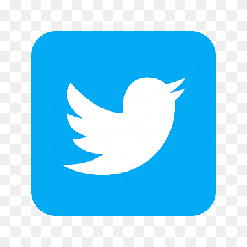 Twitter-logo. Sininen neliö, valkoinen lintu.