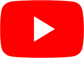 Youtuben logo, punainen laatikko, jossa nuoli vasemmalle "play-painike".