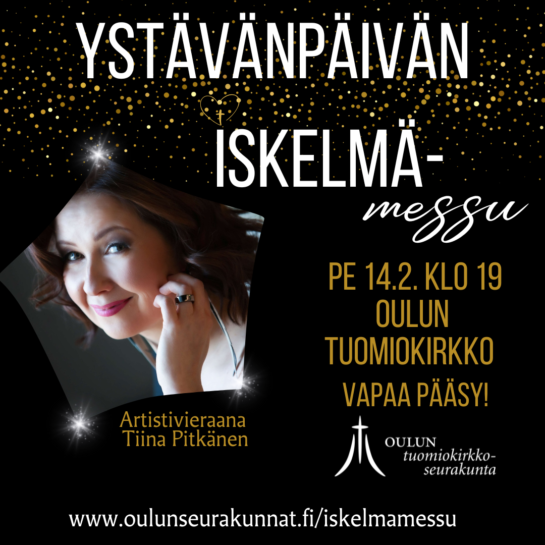 Iskelmämessu Kuvassa Tiina Pitkänen. Kuva Iskelmämessun mainoskuva.