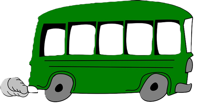 Perheiden bussiretki Arkadiaan kuvassa vihreä bussi